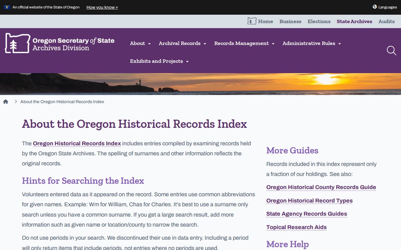 Wilsonville city directory research using Oregon Historical Records Index